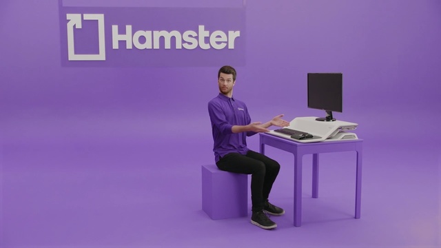 Video Reference N0: Purple, Product, Text, Desk, Furniture, Violet, Sitting, Design, Job, Technology, Person