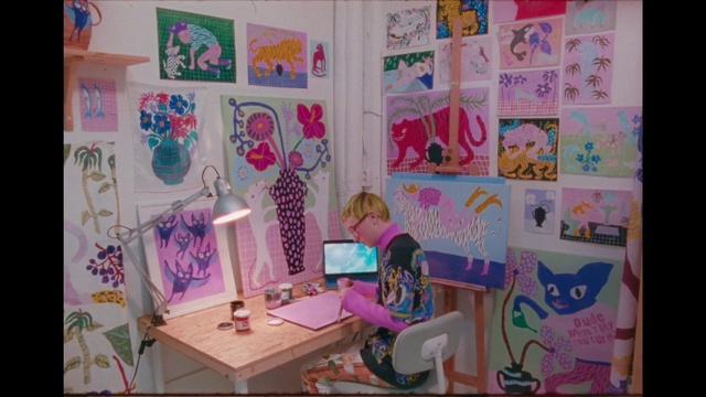 Video Reference N0: Pink, Child art, Room, Art, Visual arts, Textile