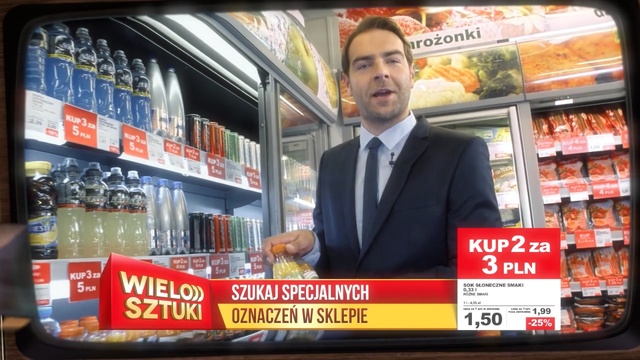 Video Reference N1: Supermarket, Retail, Convenience food, Grocery store, Fast food, Convenience store, Fast food restaurant, Display advertising, News, Advertising, Person