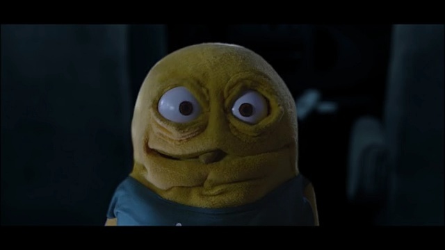 Video Reference N0: Facial expression, Head, Toy, Yellow, Smile, Fictional character, Eye, Mouth, Fiction, Organism