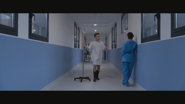 Video Reference N8: blue, screenshot, space, glass, Person