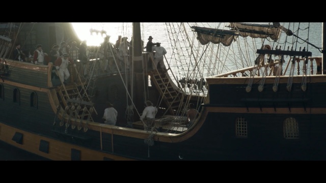 Video Reference N6: ship, fluyt, sailing ship, galleon, manila galleon, caravel, water, watercraft, screenshot, victory ship, Person