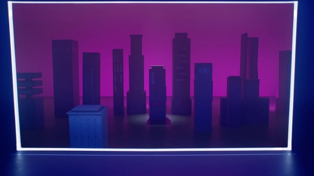 Video Reference N1: Violet, Purple, Blue, Human settlement, City, Cityscape, Skyline, Architecture, Cylinder, Magenta