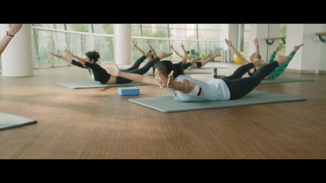 Video Reference N0: physical fitness, physical exercise, pilates, arm, yoga, floor, flooring, sports, mat, angle