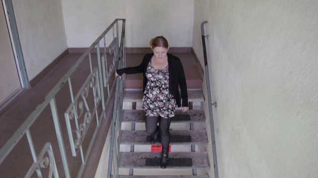 Video Reference N0: Stairs, Handrail, Snapshot, Fashion, Line, Dress, Outerwear, Photography, Shoe, Black-and-white, Person