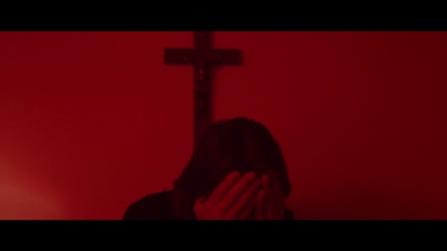 Video Reference N2: red, black, cross, darkness, religious item, sky, crucifix, silhouette, midnight, symbol