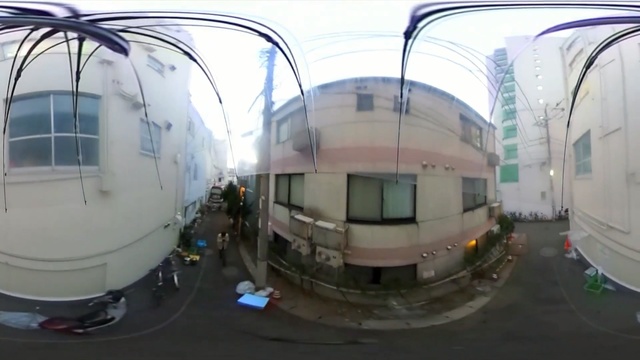 Video Reference N0: mode of transport, fisheye lens, structure, photography, building, machine, car, panorama