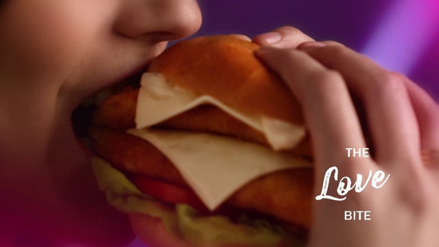 Video Reference N9: Junk food, Fast food, Hamburger, Food, Cheeseburger, Lip, Hand, Eating, Finger food, Mouth