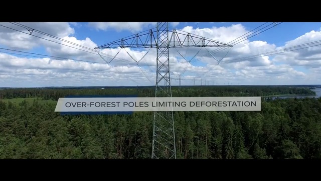 Video Reference N4: Overhead power line, Nature, Sky, Transmission tower, Public utility, Electricity, Land lot, Tree, Technology, Electrical supply