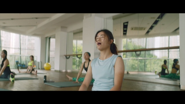 Video Reference N3: room, shoulder, leisure, physical fitness, girl, fun, arm, physical exercise, choreography, weights, Person