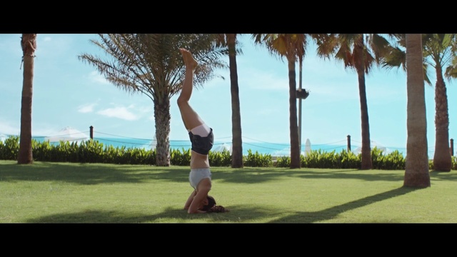 Video Reference N0: Tree, Sky, Grass, Physical fitness, Woody plant, Palm tree, Screenshot, Flip (acrobatic), Leg, Photography