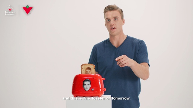 Video Reference N2: Red, Toaster, Product, Small appliance, Muscle, Person