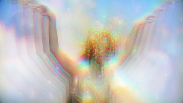 Video Reference N1: sky, light, atmosphere, sunlight, computer wallpaper, rainbow, Person