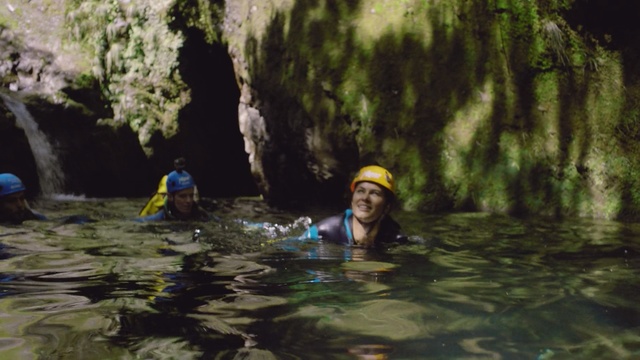 Video Reference N7: Adventure, Recreation, Water, Canyoning, Formation, Organism, Fun, Tree, Cave, Vacation, Person