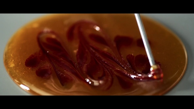 Video Reference N4: Food, Chocolate, Caramel color, Cuisine, Ingredient, Dessert, Dish, Cutlery