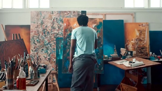 Video Reference N0: Standing, Art, Turquoise, Artist, Visual arts, Room, Interior design, Photography, Furniture