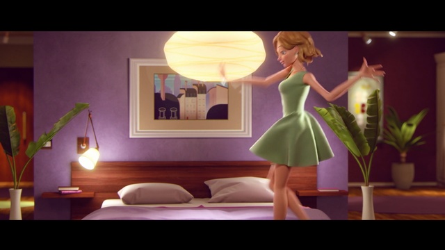 Video Reference N1: room, purple, lighting, interior design, screenshot, girl, computer wallpaper, Person