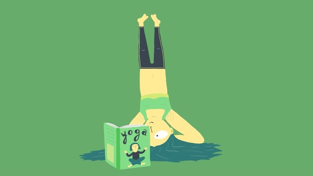 Video Reference N1: cartoon, yoga, girl, green, upside