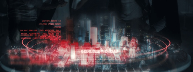 Video Reference N3: Red, People, Text, Font, Human settlement, Metropolis, Fiction, City, Darkness, Art