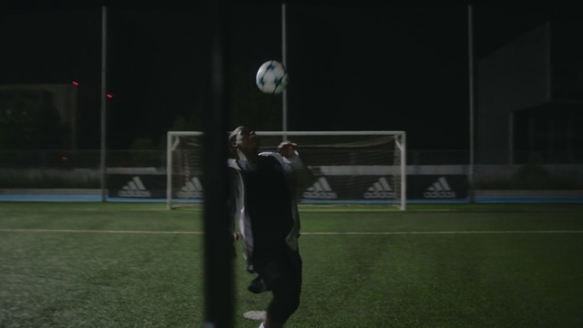 Video Reference N1: player, black, games, sport venue, net, light, structure, atmosphere, grass, ball