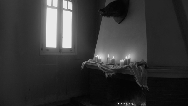 Video Reference N4: White, Black, Light, Black-and-white, Room, Lighting, Monochrome, Monochrome photography, Darkness, Photography, Indoor, Window, Sitting, Lit, Dark, Small, Looking, Bed, Lamp, Mirror, Sun, Table, Living, Man, Bedroom, Television, Large, Cat, Sink, Standing, Laying, Wall, Candle, Black and white