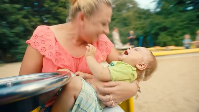 Video Reference N4: Child, Toddler, Product, Baby, Cheek, Mother, Blond, Interaction, Fun, Summer