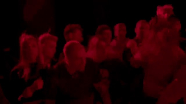 Video Reference N5: Red, Black, People, Magenta, Crowd, Audience, Darkness, Performance, Event, Room