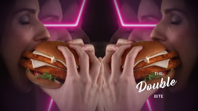 Video Reference N6: Junk food, Fast food, Food, Hamburger, Finger food, Mouth, Finger, Hand, Cuisine, Cheeseburger