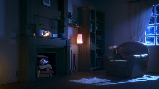 Video Reference N0: Room, Blue, Light, Living room, Lighting, Darkness, Furniture, Night, House, Architecture