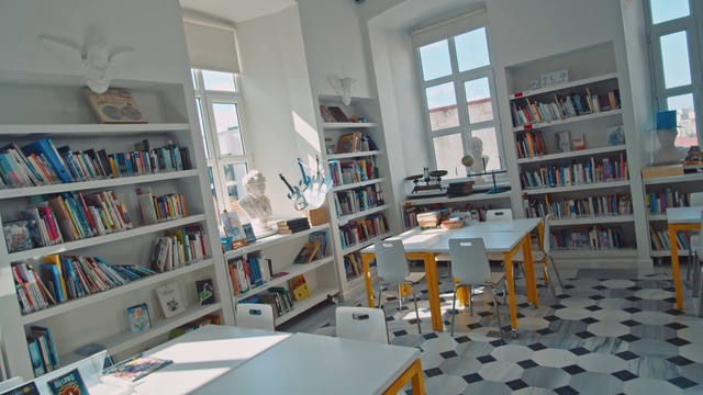 Video Reference N2: Bookcase, Shelf, Shelving, Library, Public library, Building, Room, Bookselling, Furniture, Book