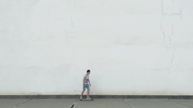 Video Reference N3: White, Standing, Wall, Snapshot, Line, Photography, Skateboarding Equipment, Concrete, Shoe