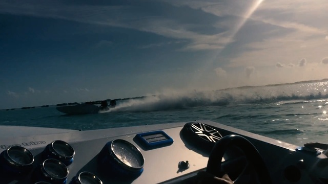 Video Reference N1: Sky, Cloud, Sea, Ocean, Boating, Wave, Vehicle, Boat, Speedboat, Vacation, Person