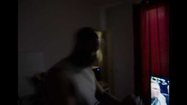 Video Reference N9: Photograph, Black, White, Blue, Darkness, Light, Fun, Standing, Head, Room