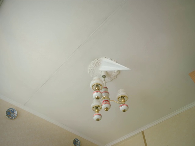 Video Reference N1: White, Ceiling, Wall, Room, Plaster, Light fixture