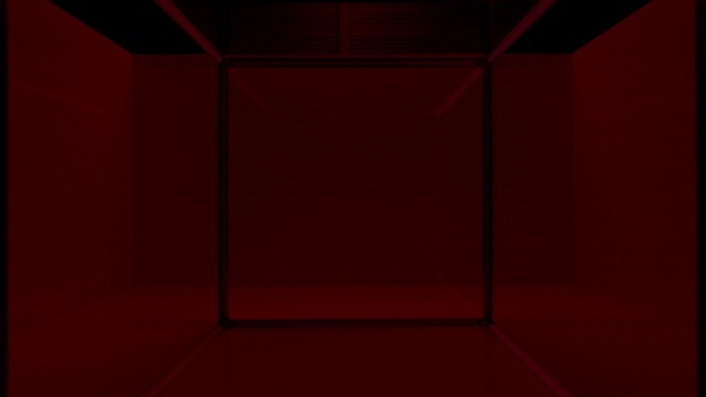 Video Reference N9: Red, Black, Light, Maroon, Darkness, Symmetry, Lighting, Line, Room, Rectangle