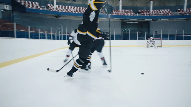 Video Reference N0: hockey, ice hockey position, ice hockey, bandy, sport venue, college ice hockey, ice rink, team sport, defenseman, player