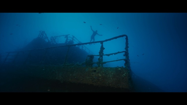 Video Reference N5: underwater, shipwreck, water, atmosphere, underwater diving, reef, aquanaut, sea, screenshot, marine biology
