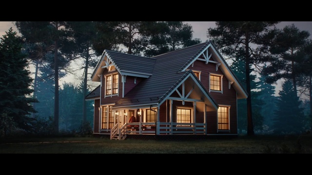 Video Reference N0: Home, House, Property, Building, Siding, Tree, Sky, Lighting, Cottage, Log cabin