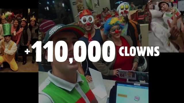 Video Reference N1: Clown, Social group, People, Product, Youth, Fun, Community, Crowd, Photo caption, Event