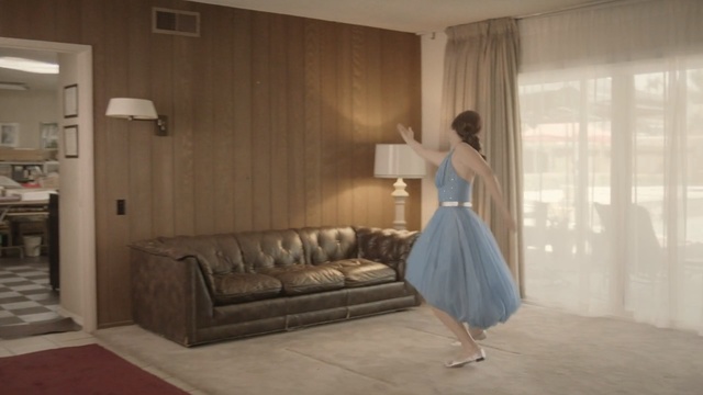 Video Reference N3: room, furniture, interior design, floor, flooring, dress, textile, home, window, girl, Person