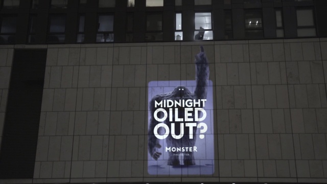 Video Reference N1: blue, advertising, architecture, structure, night, font, signage, building, darkness, banner