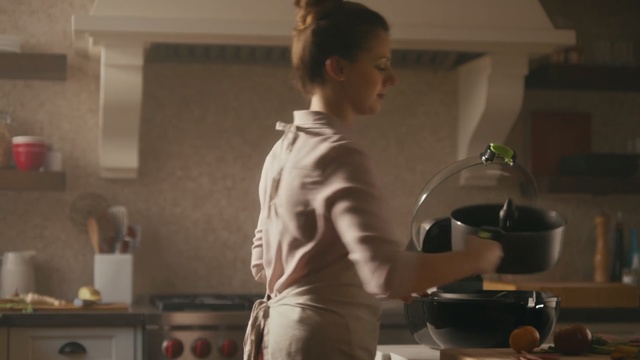 Video Reference N1: Shoulder, Standing, Arm, Room, Cook, Cooking, Kitchen, Muscle, Cookware and bakeware, Screenshot, Person