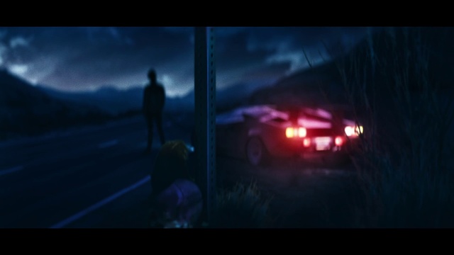 Video Reference N4: Light, Darkness, Automotive lighting, Mode of transport, Atmosphere, Sky, Screenshot, Lens flare, Midnight, Night, Person