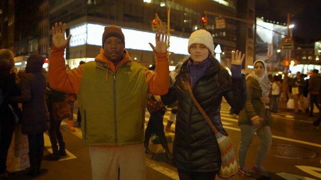Video Reference N13: night, event, crowd, street, recreation, Person