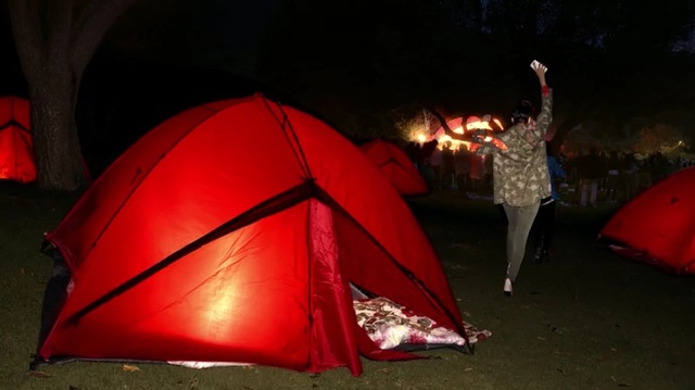 Video Reference N3: Tent, Red, Camping, Light, Lighting, Night, Fun, Recreation