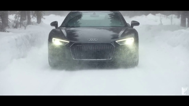 Video Reference N2: Land vehicle, Vehicle, Car, Automotive design, Sports car, Audi, Snow, Audi r8, Supercar, Coupé