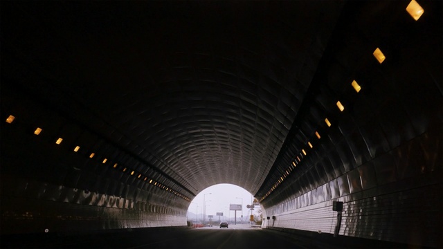 Video Reference N2: tunnel, infrastructure, fixed link, night, light, architecture, darkness, atmosphere, sky, daylighting, Person