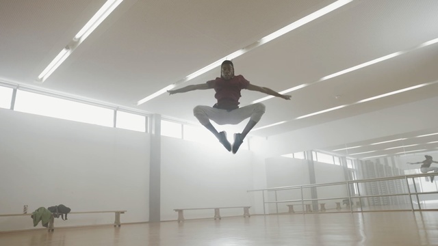 Video Reference N1: Ceiling, Floor, Flip (acrobatic), Dance, Room, Ballet dancer, Flooring, Balance, Interior design