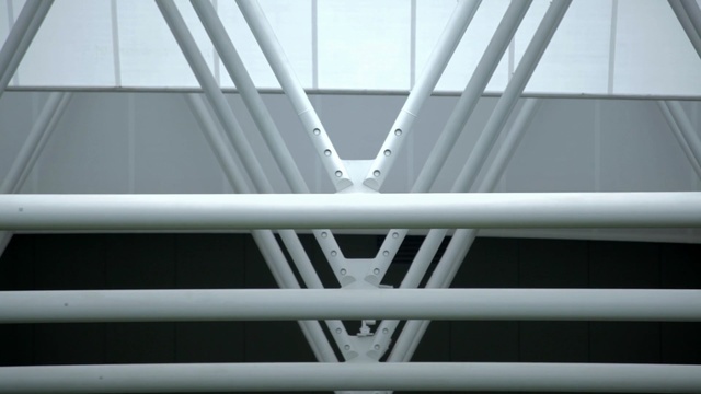 Video Reference N6: structure, architecture, daylighting, symmetry, black and white, line, fixed link, steel, angle, window