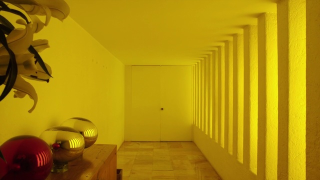 Video Reference N3: Yellow, Room, Wall, Architecture, Ceiling, Interior design, House, Wood, Building, Floor